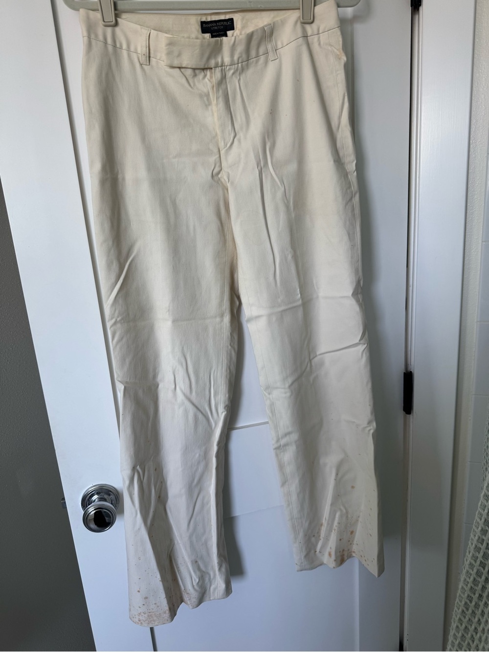 Banana Republic Cream Wide-Leg Trousers